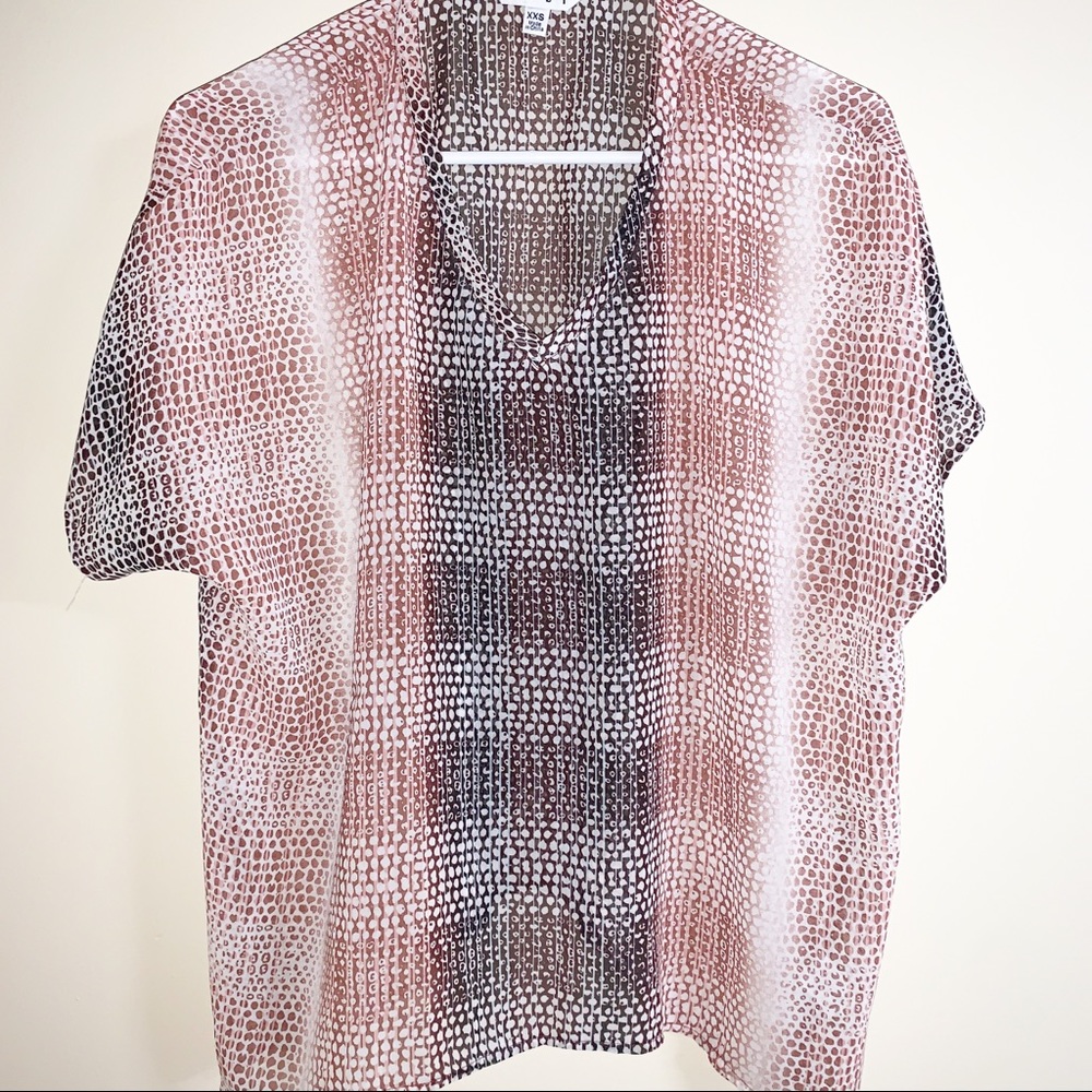 CAbi | Sheer Animal Print Blouse #240 XXS - Picture 4 of 6